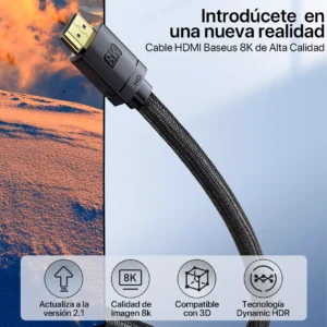 Cable Hdmi Baseus 2.1 8k 60hz 4k 120hz  2 Metros - imagen secundaria
