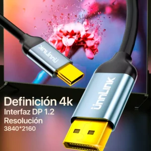 Cable Usb Tipo C 3.1 A Displayport 1.2 Dp 4k 60fps Unnlink - imagen secundaria