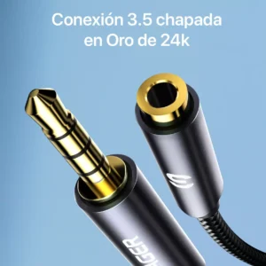 Cable Adaptador 3.5mm Audio y Micro Extensión 2m Trrs A Trrs - imagen secundaria