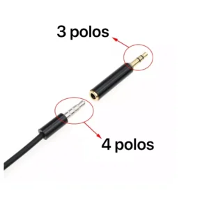 Adaptador 3.5 mm 4 polos a 3 polos Trrs a Trs - imagen secundaria