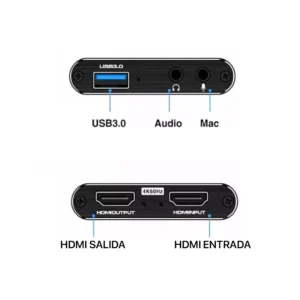 Capturador Video Hdmi Usb 3.0 4k Windows Mac Linux Micrófono - imagen secundaria