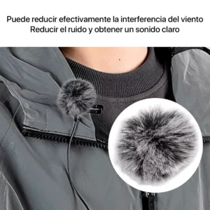 Filtro Peluche Antiviento para Micrófono Solapero Lavalier - imagen secundaria