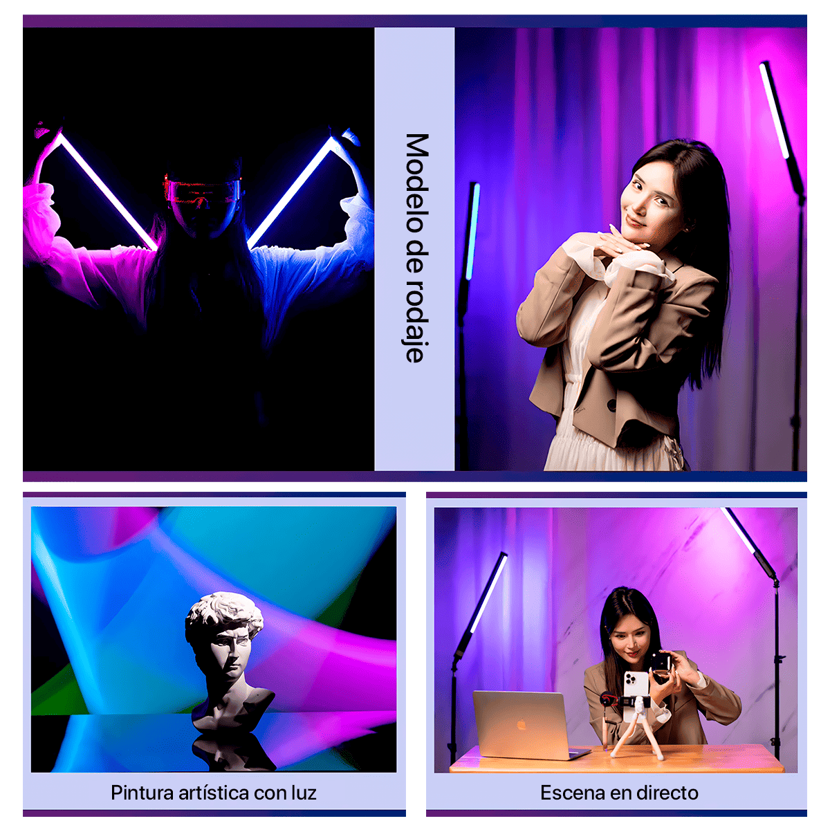 Ulanzi VL119 luz LED lineal diseñada para fotografía profesional.