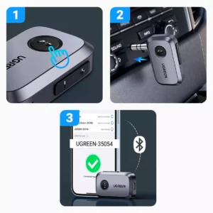 Adaptador Receptor Ugreen Bluetooth 5.3 Audio CM596 Gris - imagen secundaria