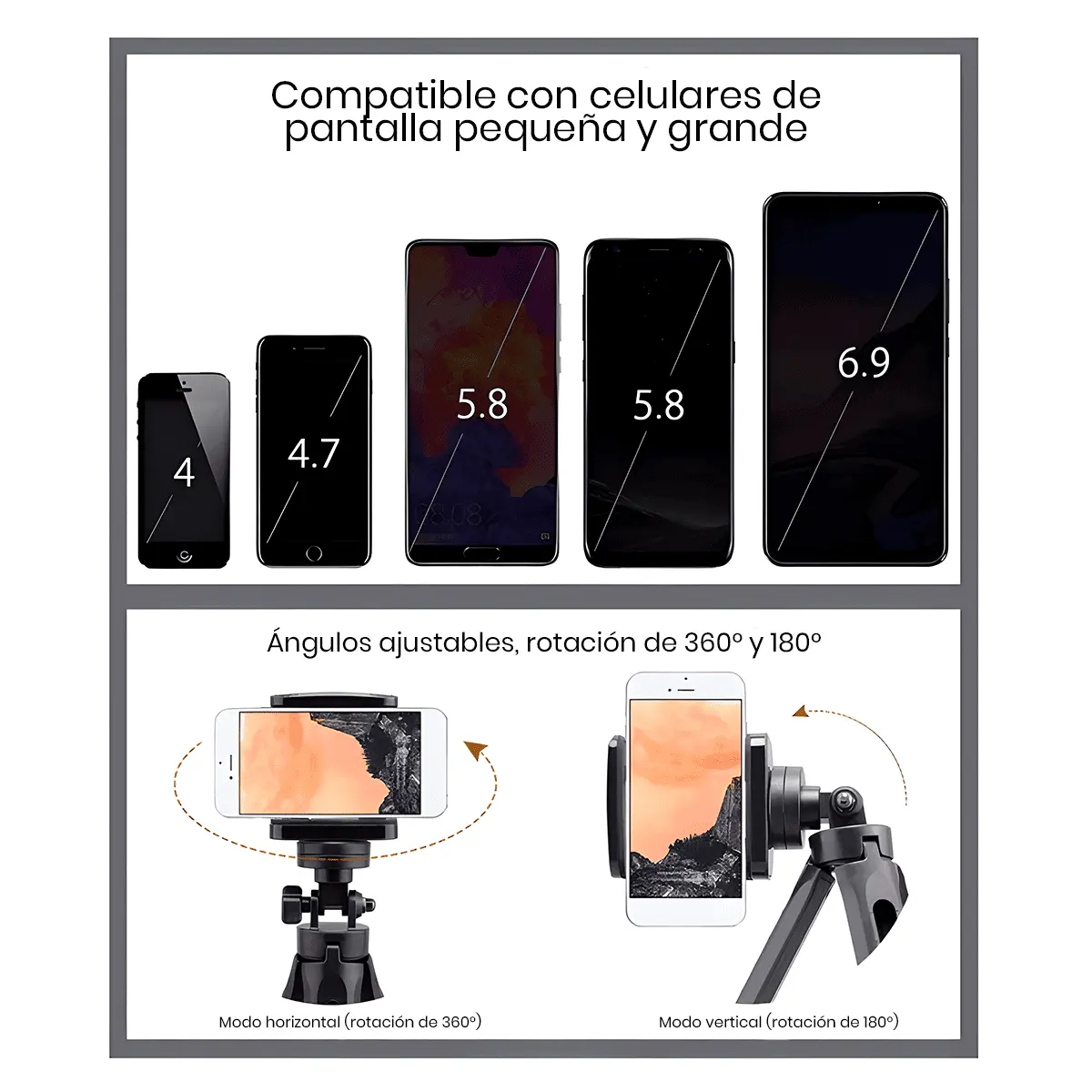 Barra LED RGB RL-30SL de 30 cm para diferentes tamaños de dispositivos
