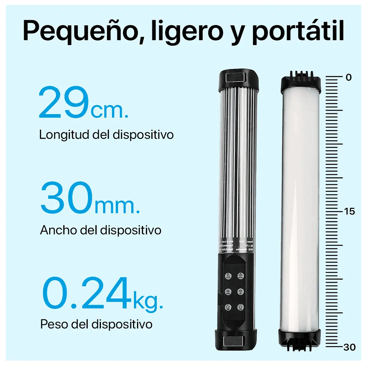 Barra LED RGB RL-30SL de 30cm liguero para ser transportado