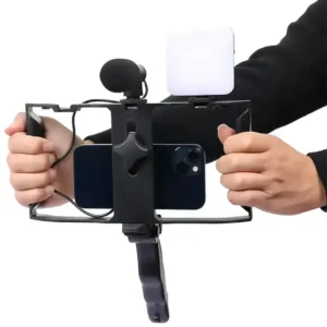 Kit De Grabación Para Celular Micrófono Luz LED Mini Trípode - imagen secundaria