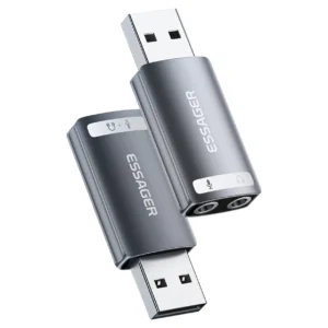 Tarjeta De Sonido Externa USB A 2 Entradas Jack Essager - imagen secundaria