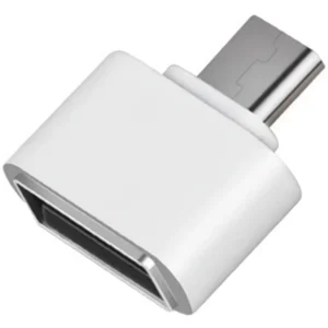 Adaptador Usb Hembra a Tipo C Macho Datos Y Carga Blanco - imagen secundaria
