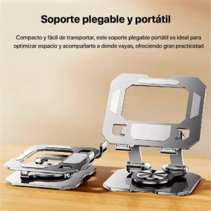 Soporte Para Tablet Celular Portátil Ajustable 360° Color Plata - imagen secundaria