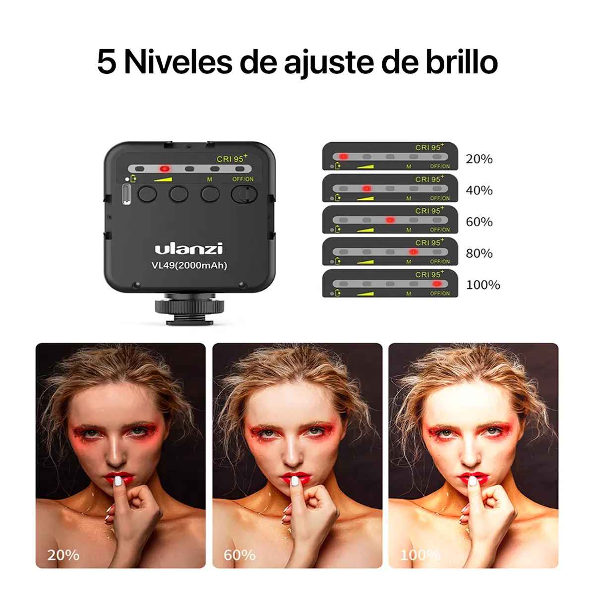 ulanzi vl49 luz led 49 leds con niveles de brillo