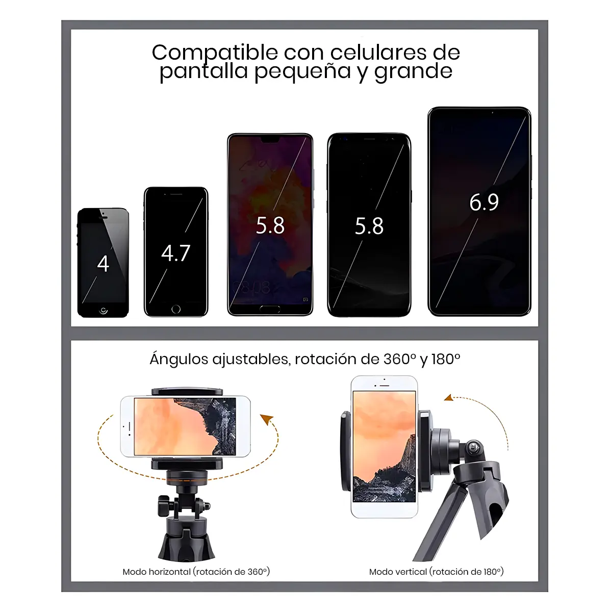 ulanzi vl49 luz led 49 leds compatibilidad con celulares de dimensiones distintas