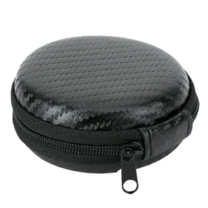 Estuche De Almacenamiento Circular Para Auriculares Negro