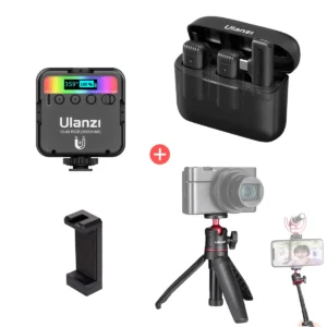 Kit Creador De Contenido Micrófono J12 + VL49 RGB + Trípode MT-08 + Clip WT-31M