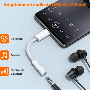 Adaptador Convertidor de UBS Tipo C a Jack - imagen secundaria