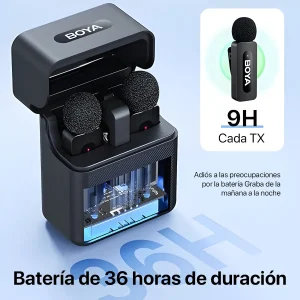 BOYA BY-V3 Combo Micrófono Inalámbrico USB-C y Lightning Compatible Con iPhone, Android - imagen secundaria