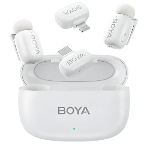 BOYA Mini-13 Micrófono Inalámbrico USB-C y Lightning Blanco Para iPhone - imagen secundaria