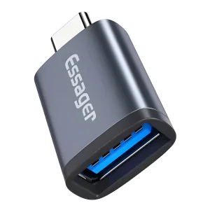 Essager Adaptador OTG USB Hembra A USB C Macho Azul Acero - imagen secundaria