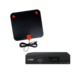 Antena Digital Plana Canales Full HD + Sintonizador Tv TDT U-006 - imagen secundaria