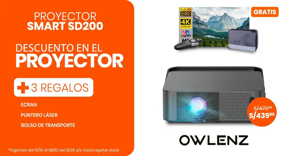Proyector smart Sd 200 Owlenz original en Perú