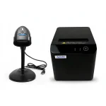 Combo Xprinter XP-T80Q y lector Netum NT-1228BC con base de soporte flexible