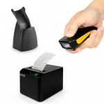 Combo completo impresora Xprinter XP-T80Q con lector Netum C750 y soporte de carga.
