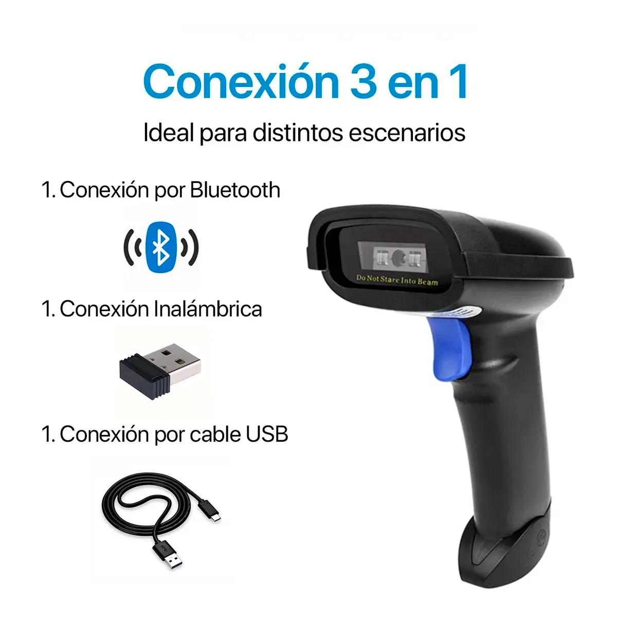 Lector Netum NT-1228BC con conexión 3 en 1: Bluetooth, inalámbrica y cable USB