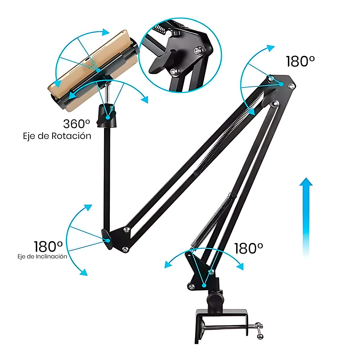 Posiciones de giro del soporte resorte ml e4 para celulares