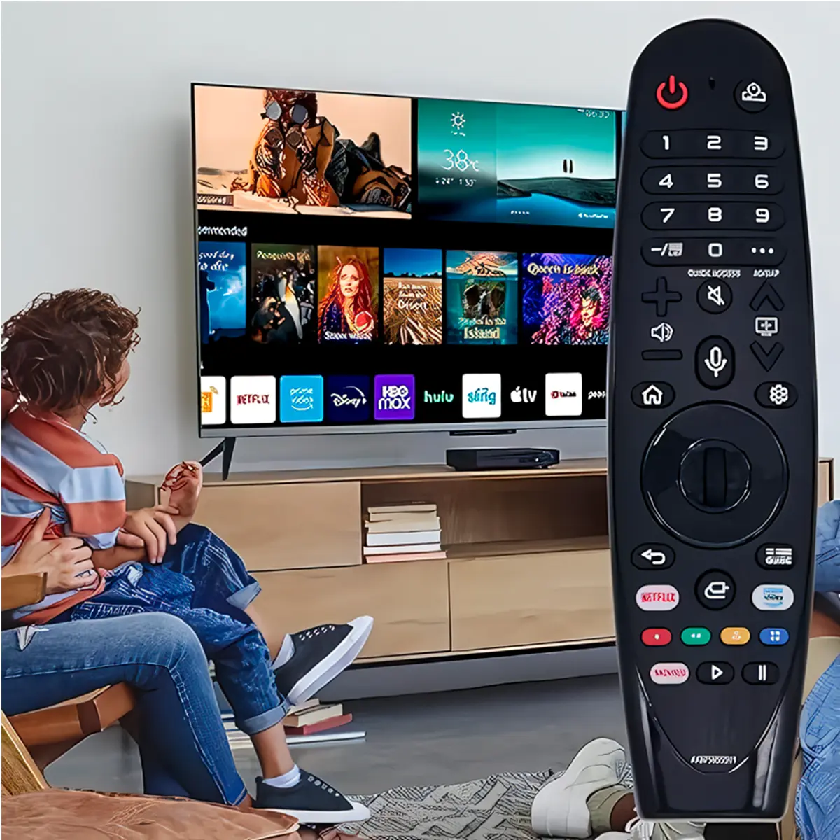 Control Remoto Magic MR20GA Comando de Voz Compatible con Smart TV LG + Funda Negra