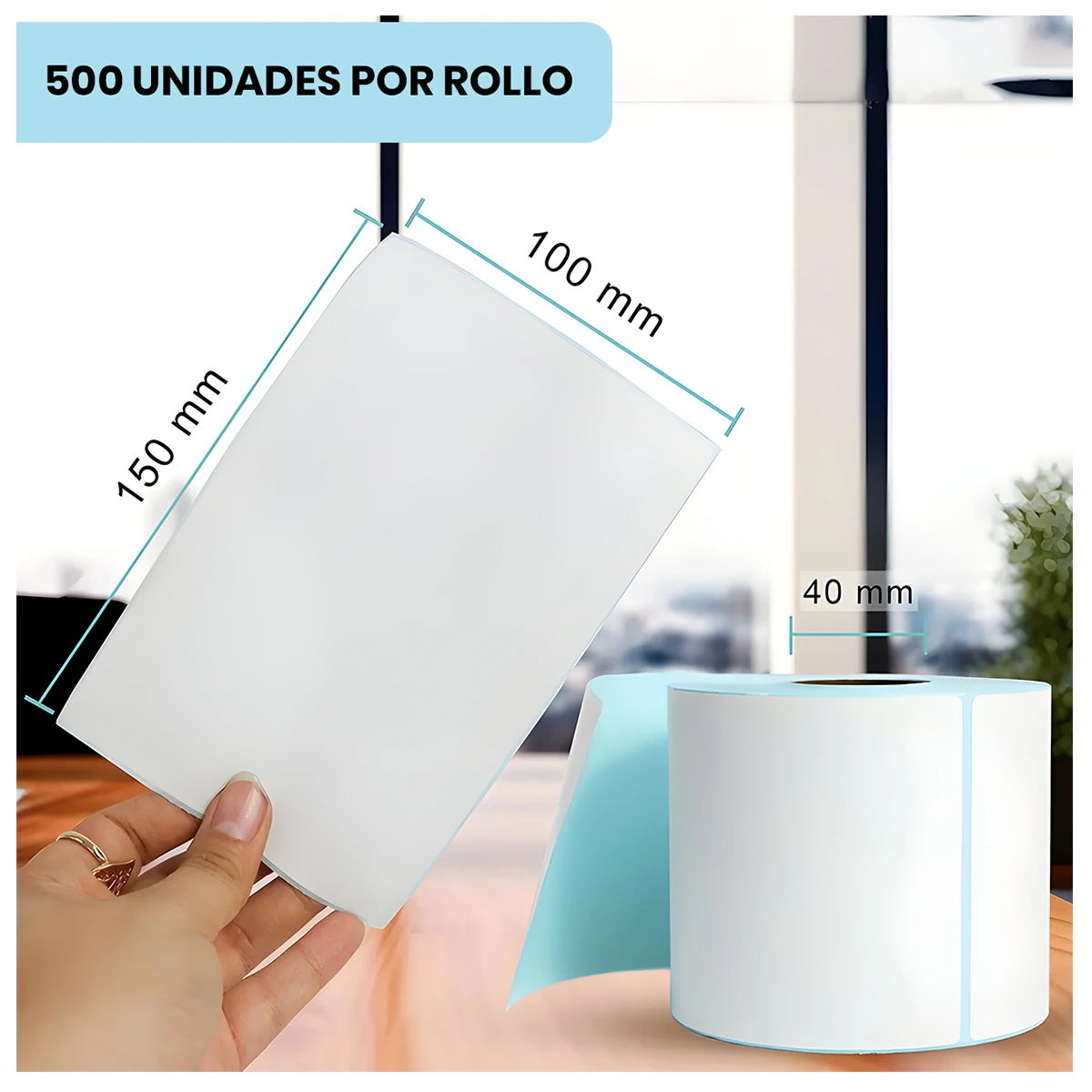 Etiqueta térmica Adhesiva de 100x150mm